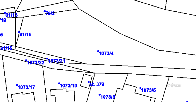 Parcela st. 1073/4 v KÚ Hrádek u Sušice, Katastrální mapa