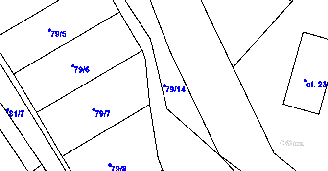 Parcela st. 79/14 v KÚ Hrádek u Sušice, Katastrální mapa