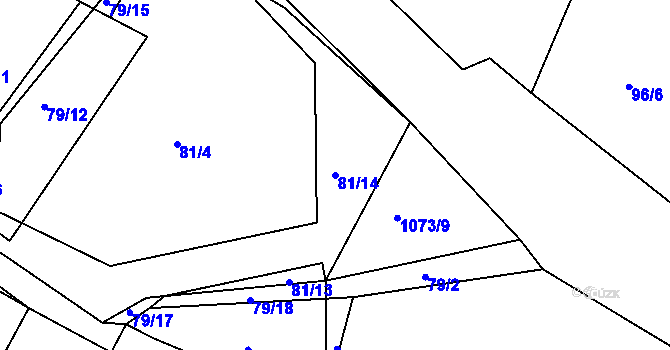 Parcela st. 81/14 v KÚ Hrádek u Sušice, Katastrální mapa