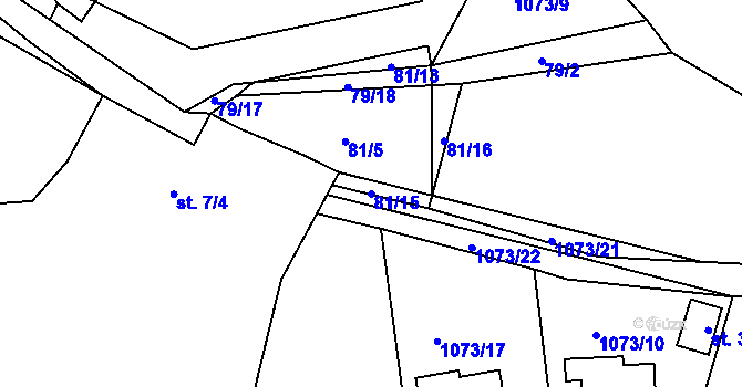 Parcela st. 81/15 v KÚ Hrádek u Sušice, Katastrální mapa