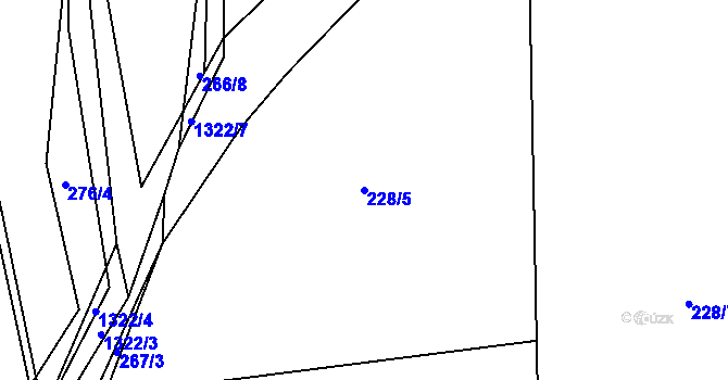 Parcela st. 228/5 v KÚ Hrádek u Sušice, Katastrální mapa
