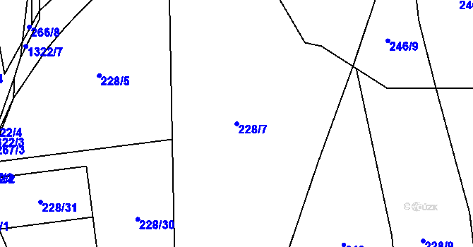 Parcela st. 228/7 v KÚ Hrádek u Sušice, Katastrální mapa
