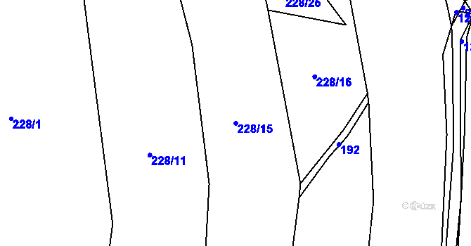Parcela st. 228/15 v KÚ Hrádek u Sušice, Katastrální mapa