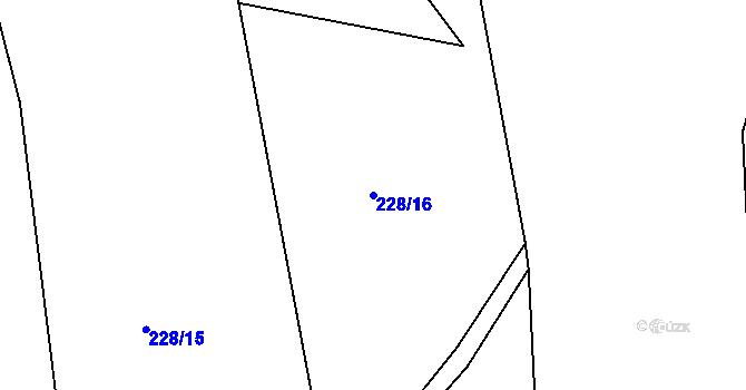 Parcela st. 228/16 v KÚ Hrádek u Sušice, Katastrální mapa