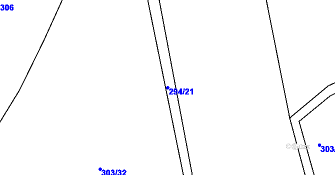 Parcela st. 294/21 v KÚ Hrádek u Sušice, Katastrální mapa