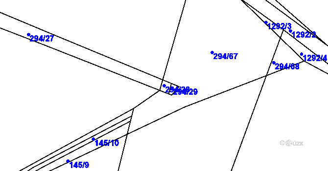 Parcela st. 294/28 v KÚ Hrádek u Sušice, Katastrální mapa