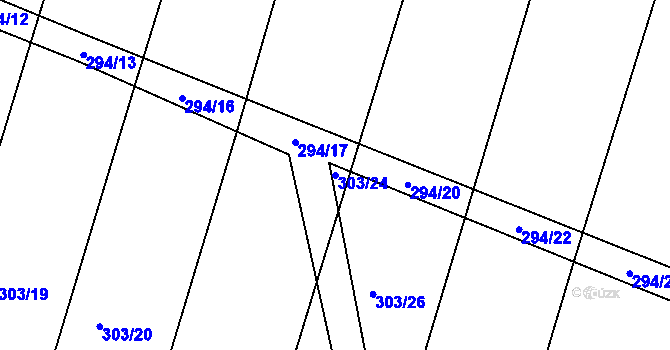 Parcela st. 303/24 v KÚ Hrádek u Sušice, Katastrální mapa