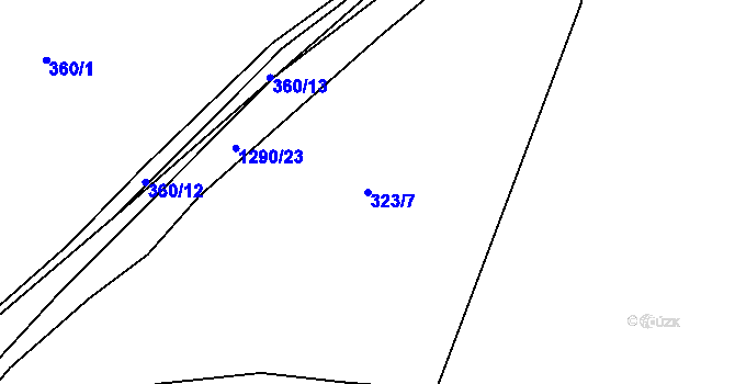 Parcela st. 323/7 v KÚ Hrádek u Sušice, Katastrální mapa