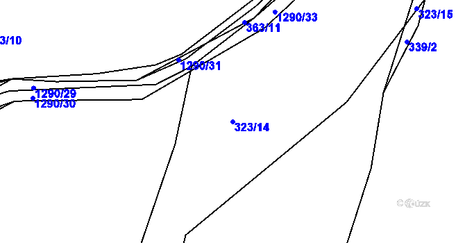 Parcela st. 323/14 v KÚ Hrádek u Sušice, Katastrální mapa