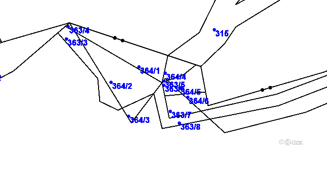 Parcela st. 363/6 v KÚ Hrádek u Sušice, Katastrální mapa