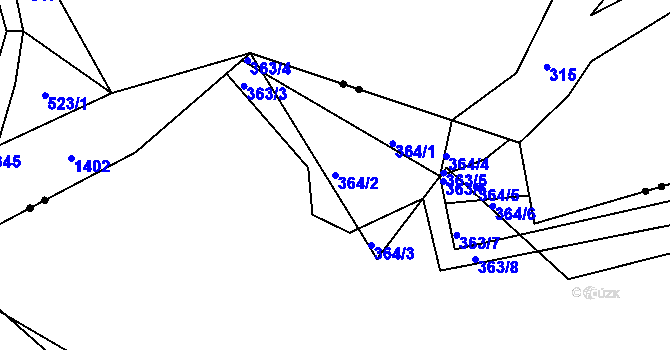 Parcela st. 364/2 v KÚ Hrádek u Sušice, Katastrální mapa