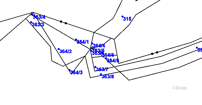 Parcela st. 364/5 v KÚ Hrádek u Sušice, Katastrální mapa