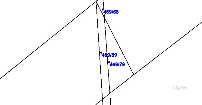 Parcela st. 469/59 v KÚ Hrádek u Sušice, Katastrální mapa
