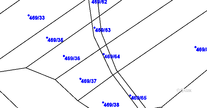 Parcela st. 469/64 v KÚ Hrádek u Sušice, Katastrální mapa
