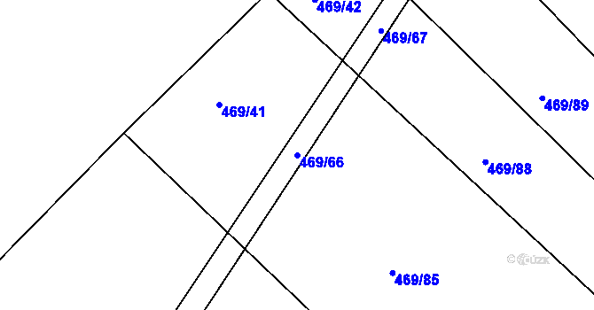 Parcela st. 469/66 v KÚ Hrádek u Sušice, Katastrální mapa