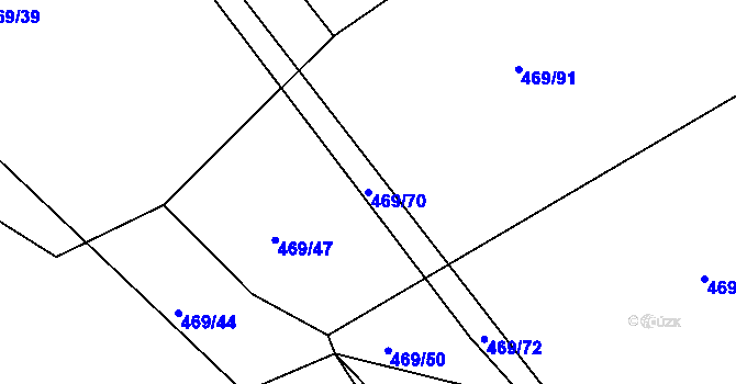 Parcela st. 469/70 v KÚ Hrádek u Sušice, Katastrální mapa