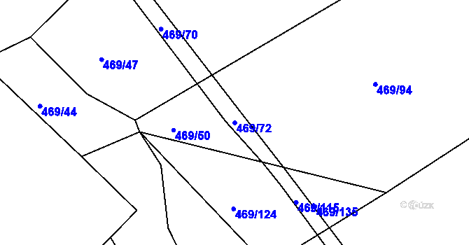 Parcela st. 469/72 v KÚ Hrádek u Sušice, Katastrální mapa