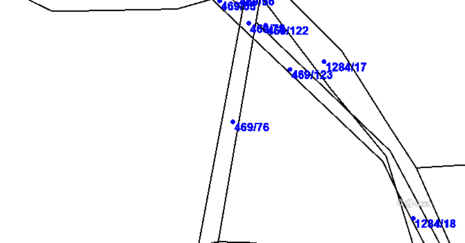 Parcela st. 469/76 v KÚ Hrádek u Sušice, Katastrální mapa