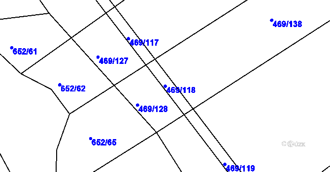 Parcela st. 469/118 v KÚ Hrádek u Sušice, Katastrální mapa