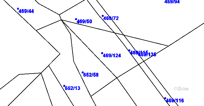 Parcela st. 469/124 v KÚ Hrádek u Sušice, Katastrální mapa