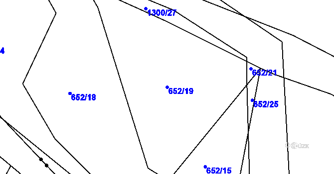 Parcela st. 652/19 v KÚ Hrádek u Sušice, Katastrální mapa