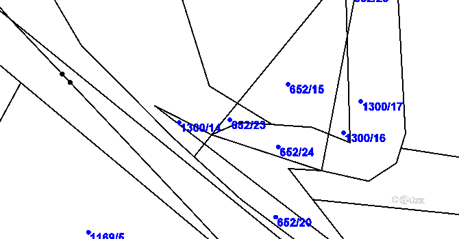 Parcela st. 652/23 v KÚ Hrádek u Sušice, Katastrální mapa