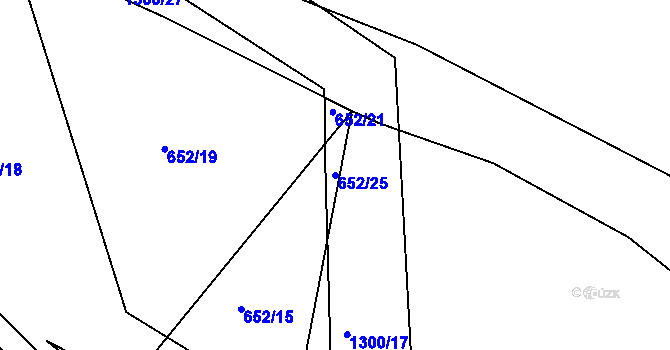 Parcela st. 652/25 v KÚ Hrádek u Sušice, Katastrální mapa