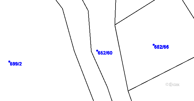 Parcela st. 652/60 v KÚ Hrádek u Sušice, Katastrální mapa