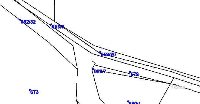 Parcela st. 659/20 v KÚ Hrádek u Sušice, Katastrální mapa