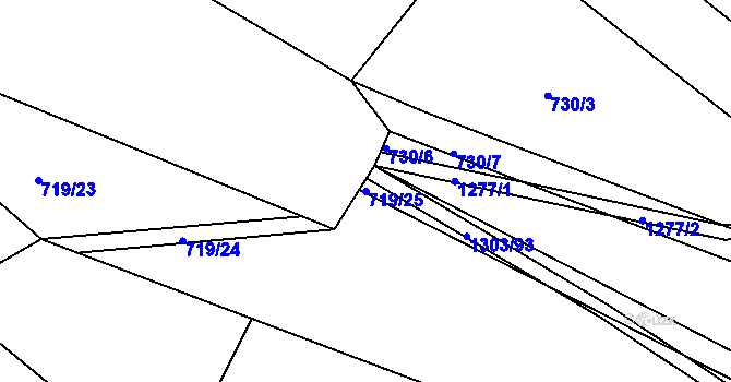 Parcela st. 719/25 v KÚ Hrádek u Sušice, Katastrální mapa