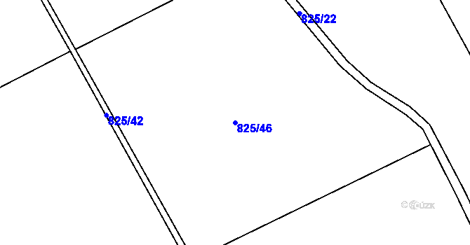 Parcela st. 825/46 v KÚ Hrádek u Sušice, Katastrální mapa