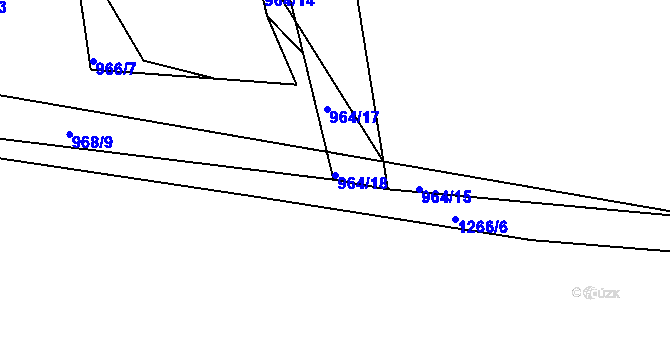 Parcela st. 964/18 v KÚ Hrádek u Sušice, Katastrální mapa