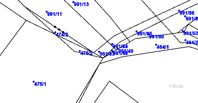 Parcela st. 991/83 v KÚ Hrádek u Sušice, Katastrální mapa