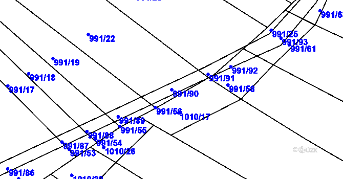 Parcela st. 991/90 v KÚ Hrádek u Sušice, Katastrální mapa