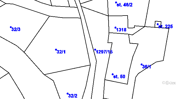 Parcela st. 1297/15 v KÚ Hrádek u Sušice, Katastrální mapa
