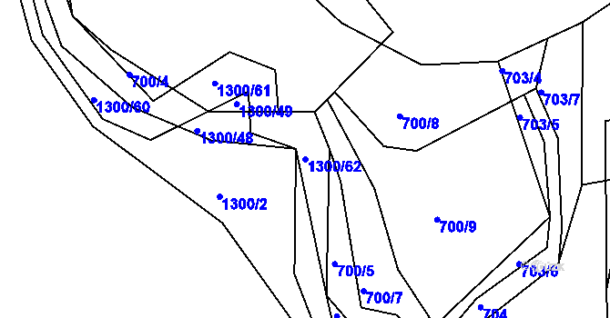 Parcela st. 1300/62 v KÚ Hrádek u Sušice, Katastrální mapa