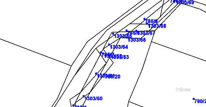 Parcela st. 1303/62 v KÚ Hrádek u Sušice, Katastrální mapa