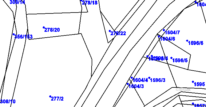 Parcela st. 278/14 v KÚ Tedražice, Katastrální mapa