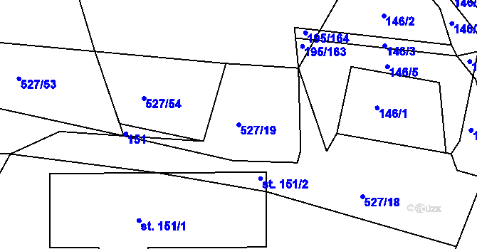 Parcela st. 527/19 v KÚ Tedražice, Katastrální mapa