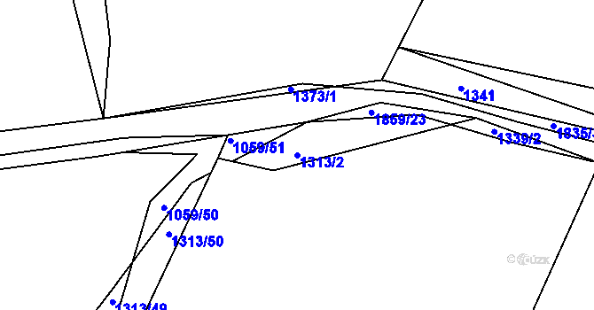 Parcela st. 1313/2 v KÚ Tedražice, Katastrální mapa