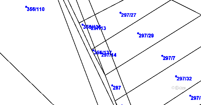 Parcela st. 297/14 v KÚ Tedražice, Katastrální mapa