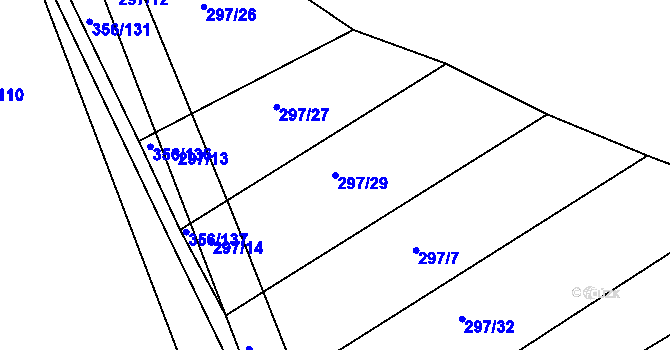 Parcela st. 297/29 v KÚ Tedražice, Katastrální mapa