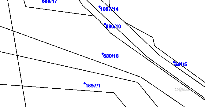 Parcela st. 680/18 v KÚ Tedražice, Katastrální mapa