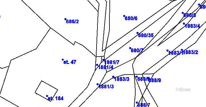 Parcela st. 680/28 v KÚ Tedražice, Katastrální mapa