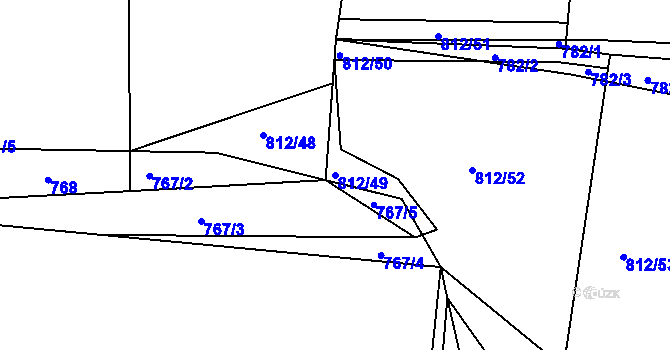 Parcela st. 812/49 v KÚ Tedražice, Katastrální mapa