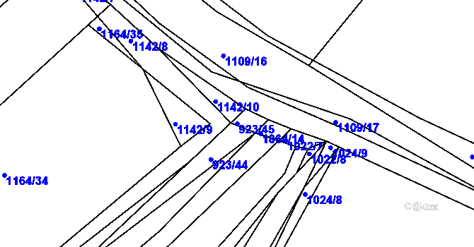 Parcela st. 923/45 v KÚ Tedražice, Katastrální mapa