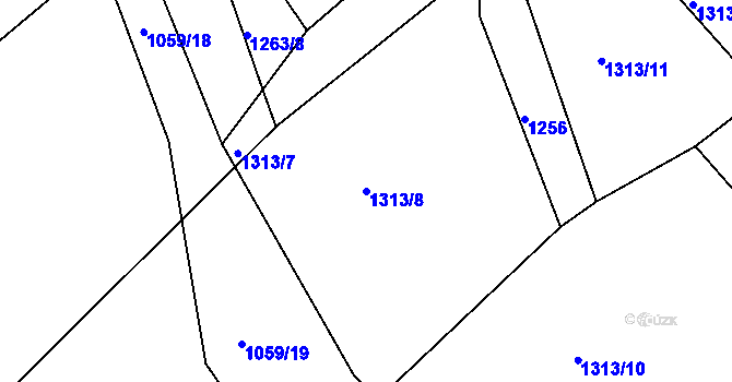 Parcela st. 1313/8 v KÚ Tedražice, Katastrální mapa
