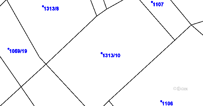 Parcela st. 1313/10 v KÚ Tedražice, Katastrální mapa