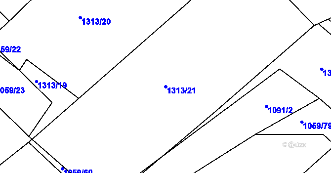 Parcela st. 1313/21 v KÚ Tedražice, Katastrální mapa