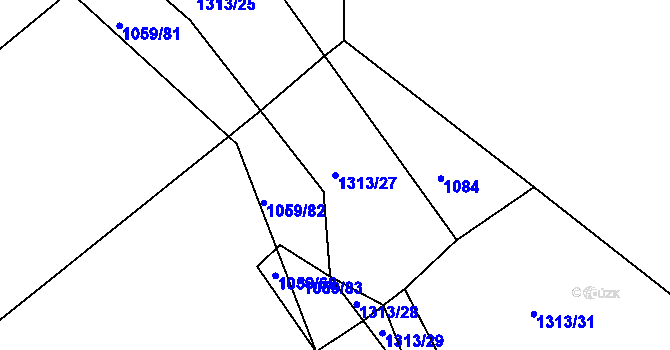 Parcela st. 1313/27 v KÚ Tedražice, Katastrální mapa